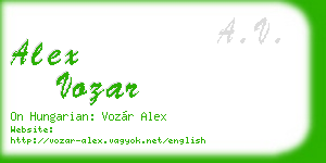 alex vozar business card
